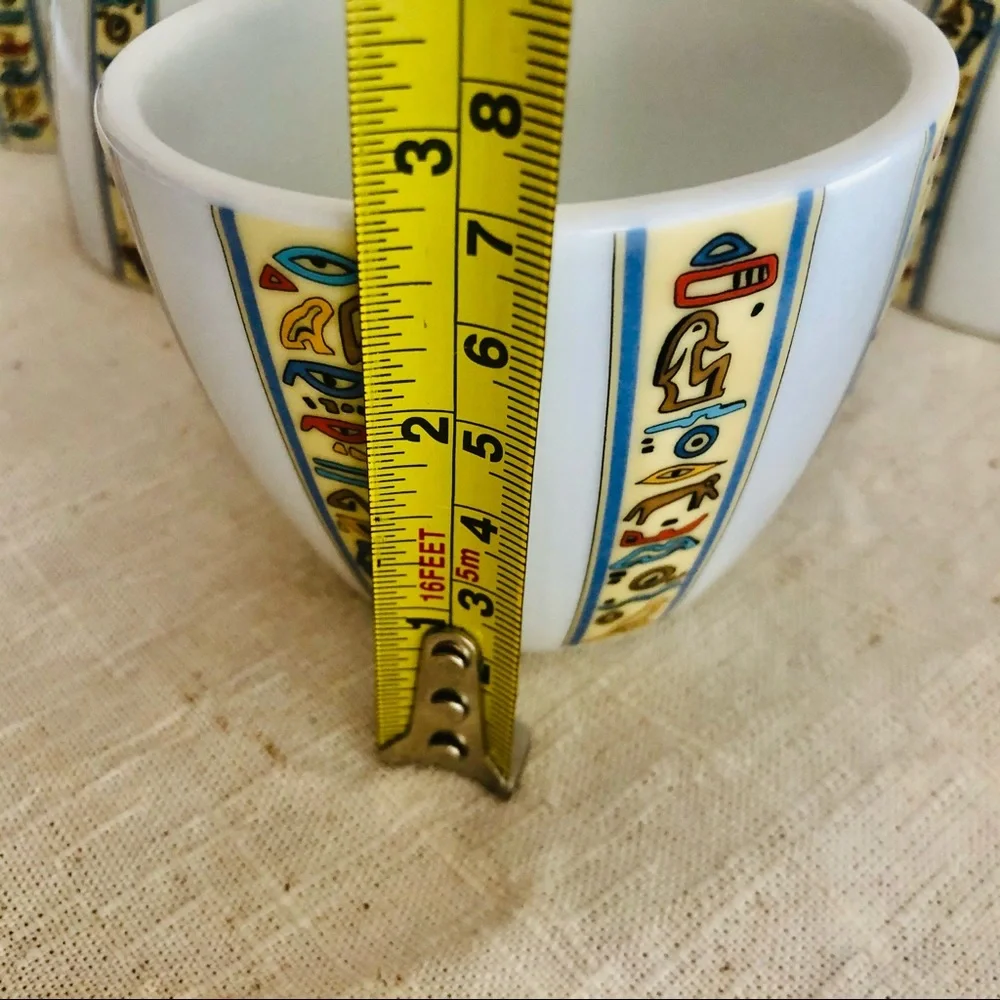 8 Eschenbach porcelain cups /Egyptian Hieroglyphs